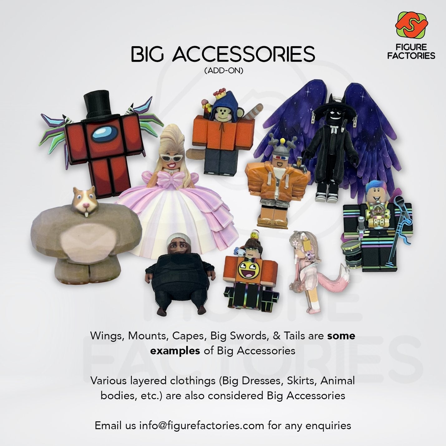 Custom Roblox toy figure and figurines sample add-on big accessories