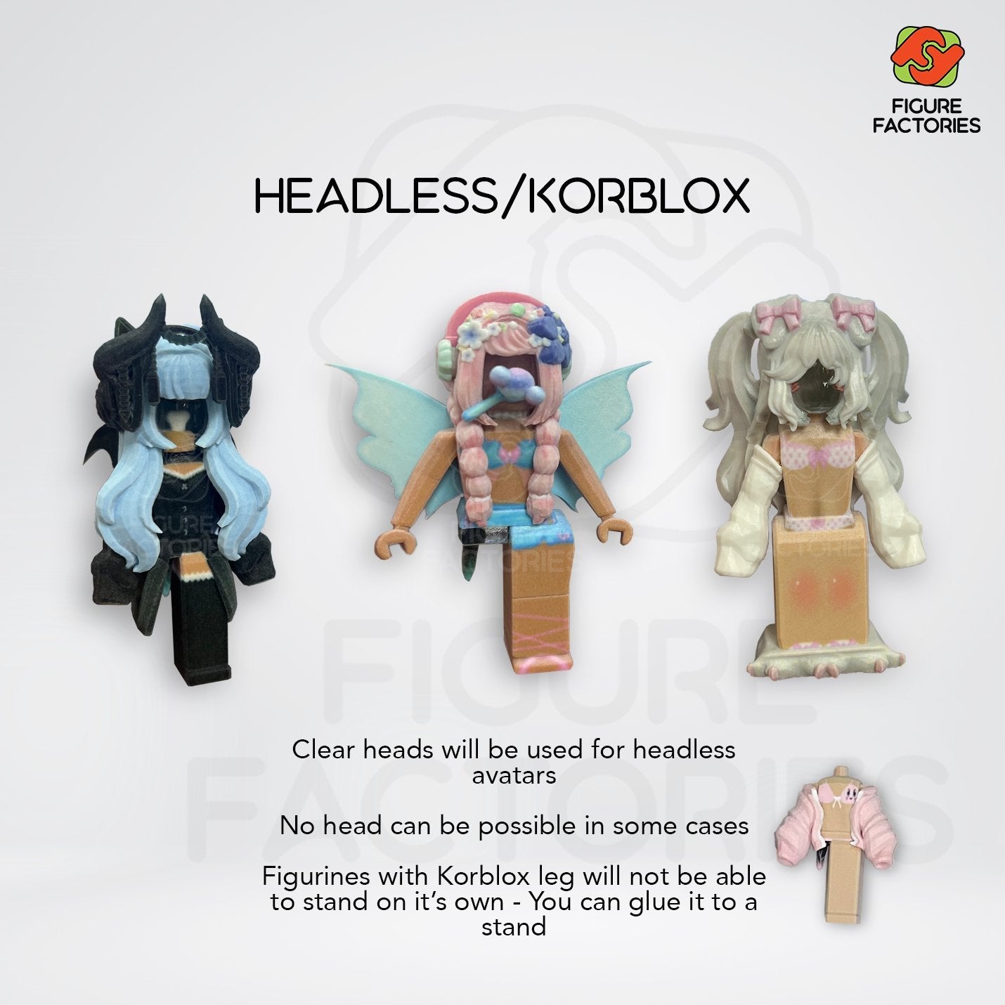 Custom Roblox toy figure and figurines sample korblox headless